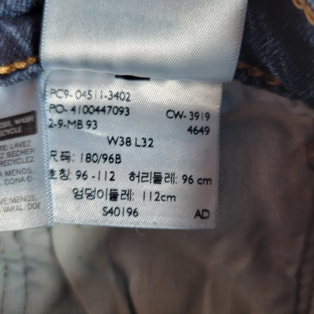 Levi's 511 Slim Fit Jeans Mens 38x32 Dark Wash Blue Denim Pants